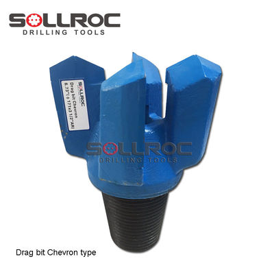4 Wings Chevron Drill Bit for Middle Rock Drilling Gold Or Customized and API 2 3/8' REG Thread Type Τύπος Τράχης