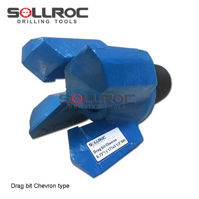 4 Wings Chevron Drill Bit for Middle Rock Drilling Gold Or Customized and API 2 3/8' REG Thread Type Τύπος Τράχης